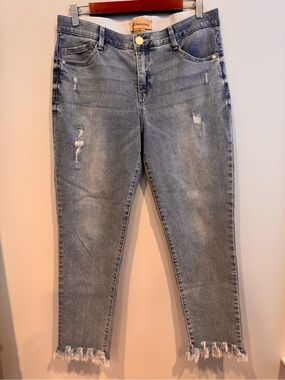 Democracy Ab Technology Distressed Stretch Jeans Size 10